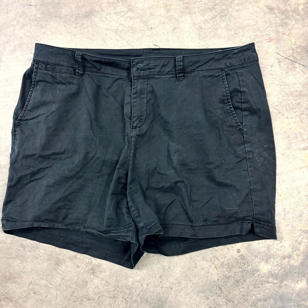Lane Bryant Womens Chino Shorts Black Stretch High Rise Casual Size 14 NWT